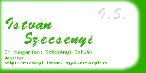 istvan szecsenyi business card